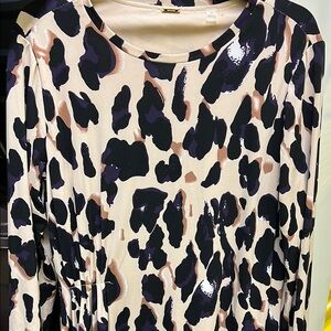 Tahari Beige and Black Patterned Dress